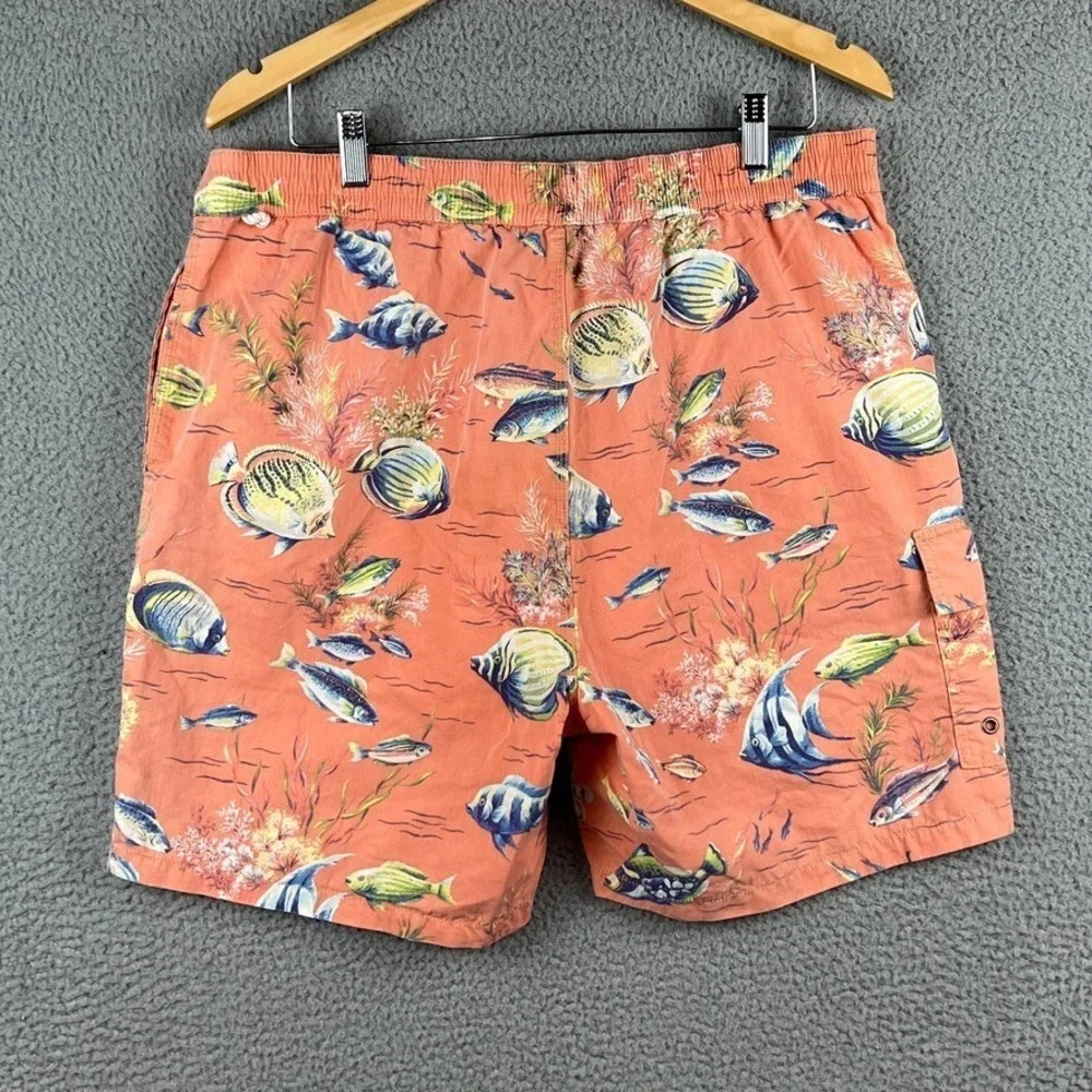 Vintage Polo Ralph Lauren Saltwater Fish All Over Print‎ Swim Trunks Men's Large